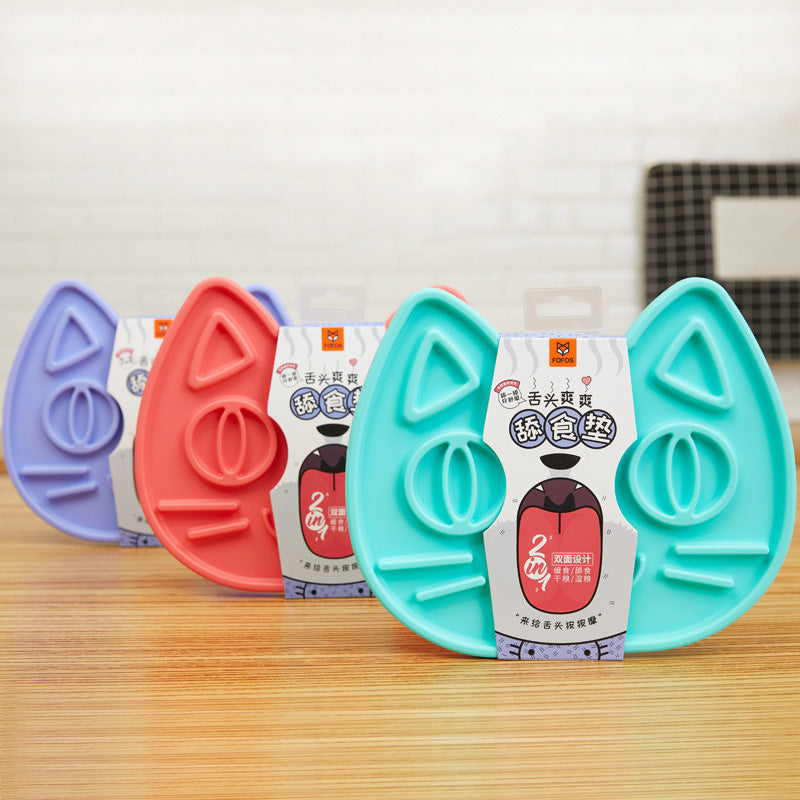 Double-Sided Lick Mat for Dogs & Cats – Slow Feeder Bowl, Anti-Anxiety Silicone Licking Pad