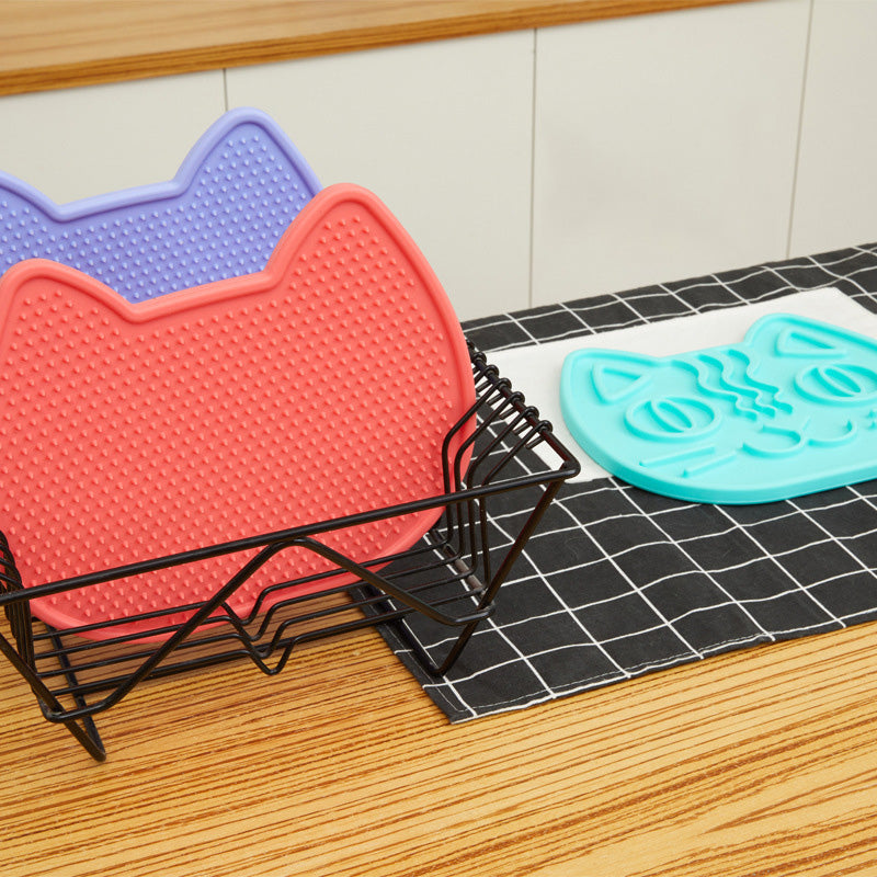 Double-Sided Lick Mat for Dogs & Cats – Slow Feeder Bowl, Anti-Anxiety Silicone Licking Pad
