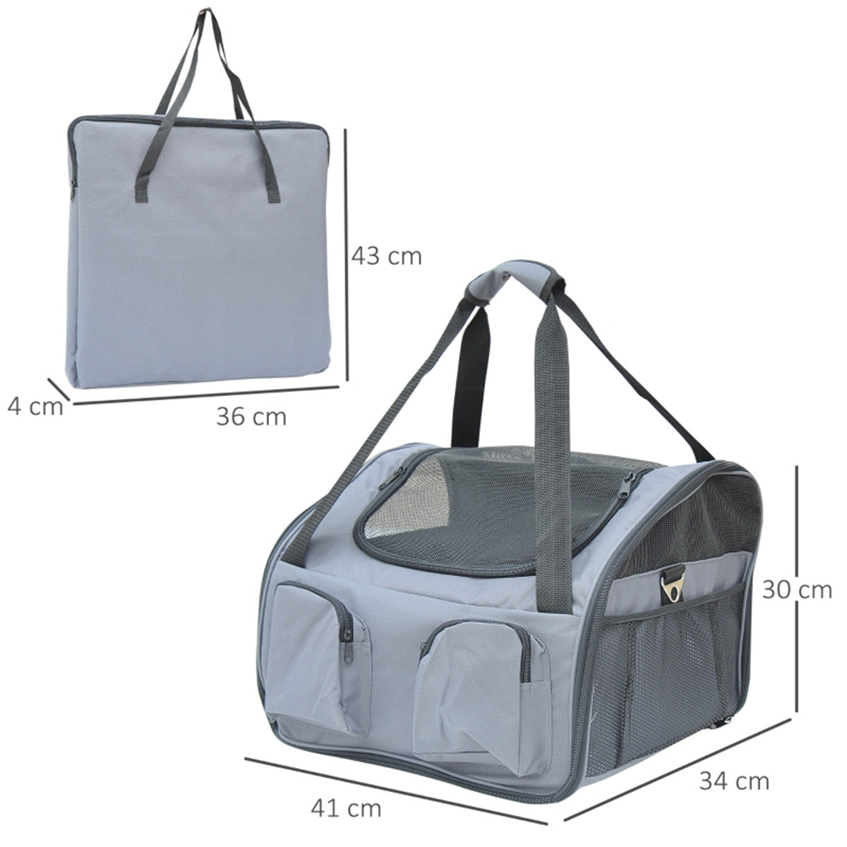 Pawffin Soft Pet Carrier Bag — Grey