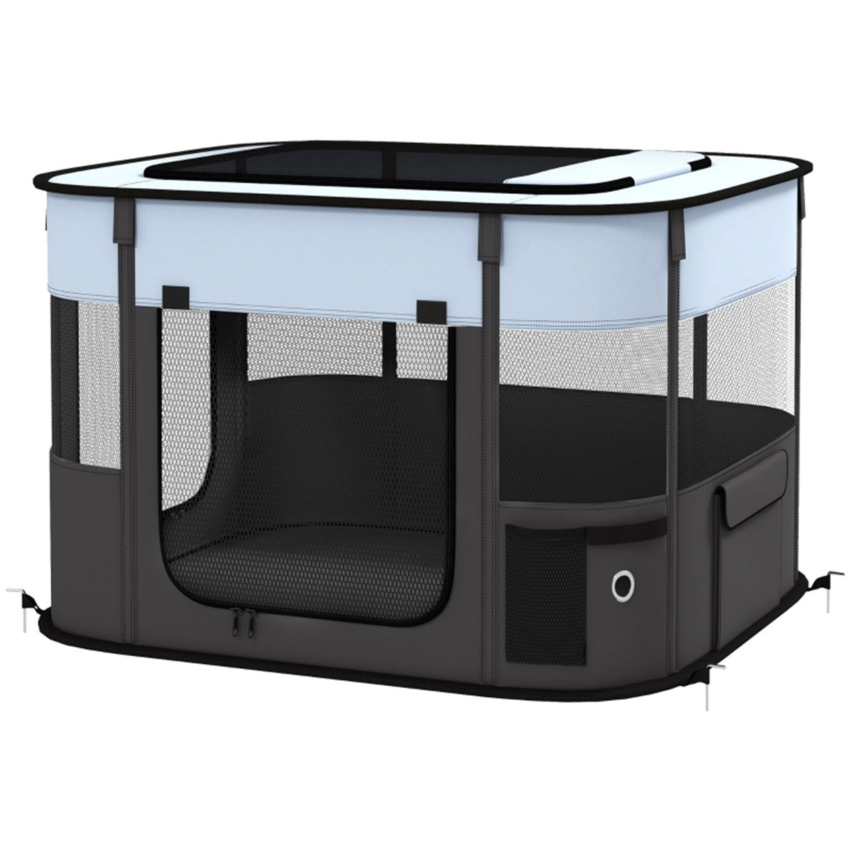 Pawffin Foldable Pet Playpen — Grey & Black
