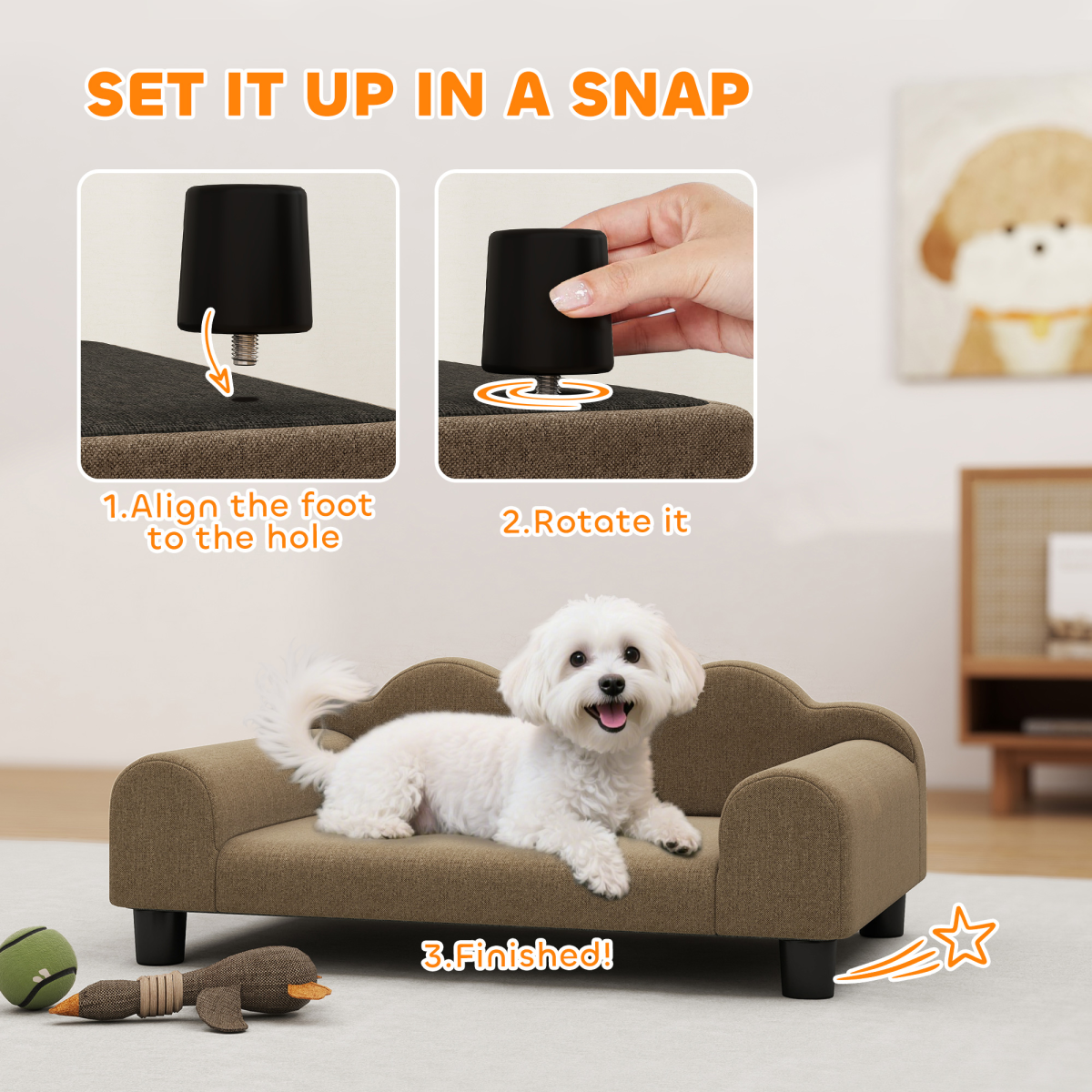 Pawffin Dog Bed/Pet Sofa Beige