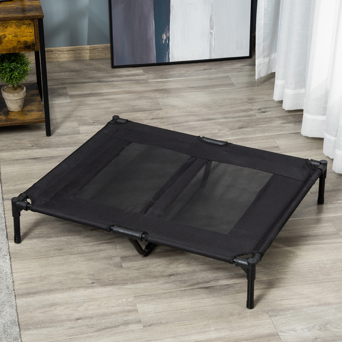 Pawffin Elevated Pet Cot — Black