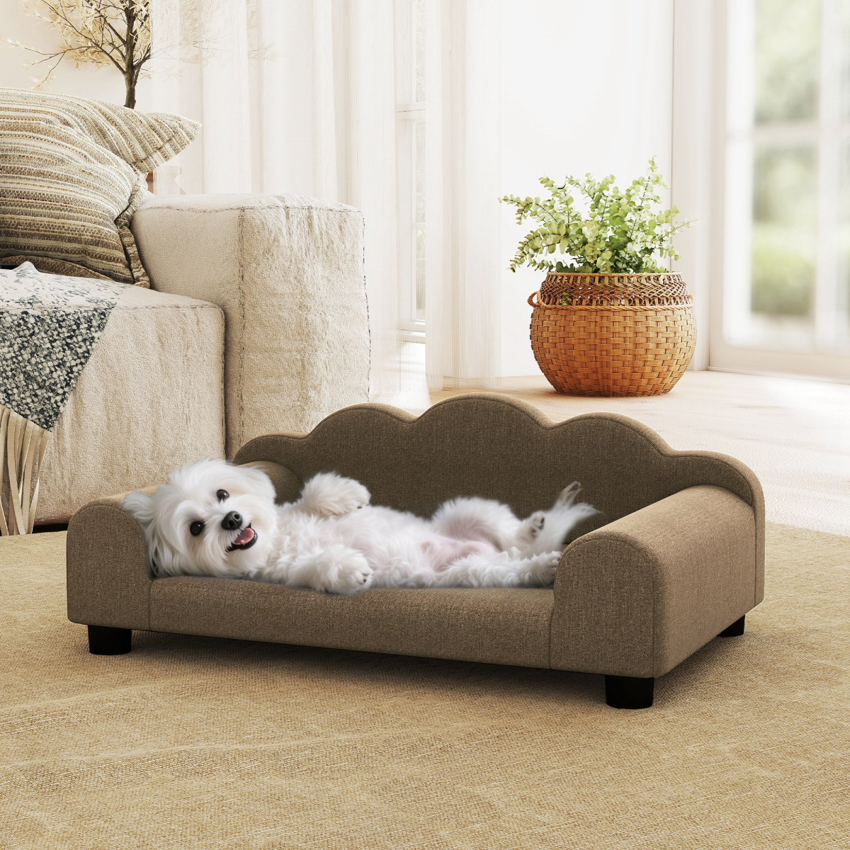 Pawffin Dog Bed/Pet Sofa Beige