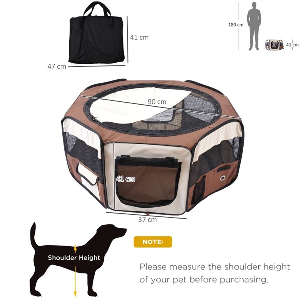 Pawffin Outdoor Pet Carrier Tent — Brown