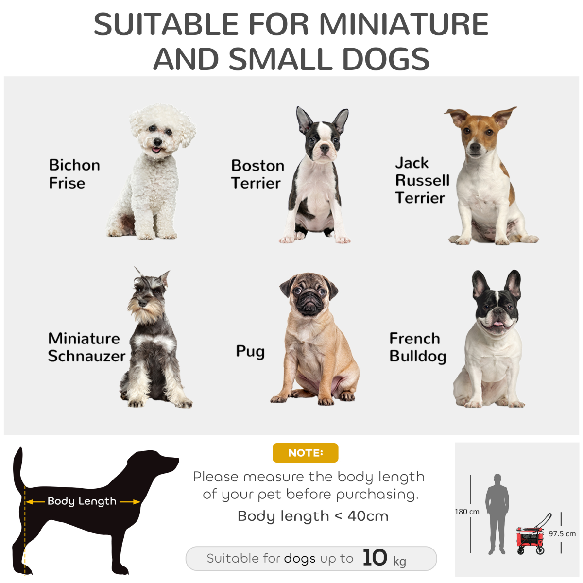 Pawffin Foldable Pet Stroller w/ Detachable Carrier, Soft Padding - Red