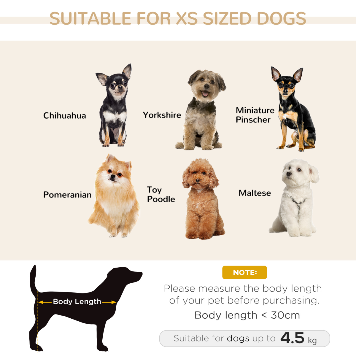 Pawffin Dog Sofa Cat Couch Bed for XS Dogs w/ Removable Sponge Cushion - Grey