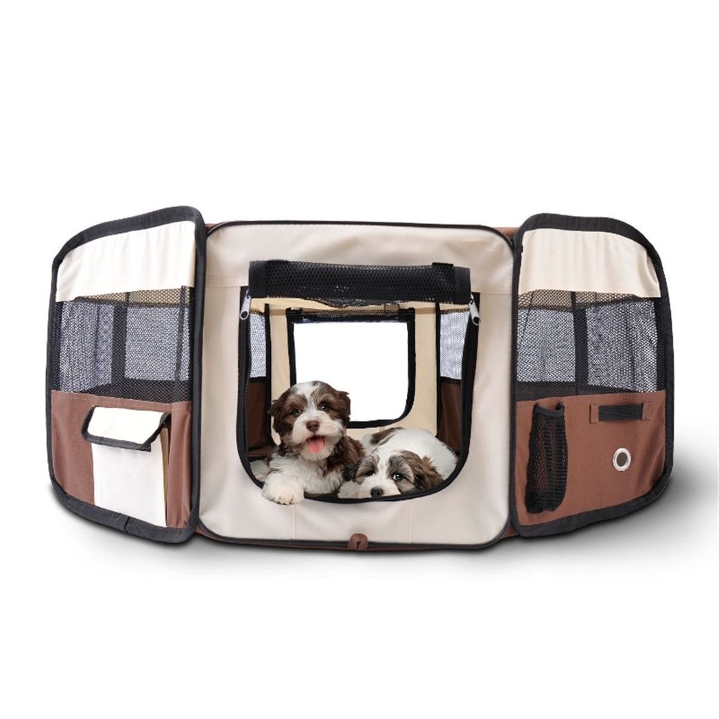 Pawffin Outdoor Pet Carrier Tent — Brown