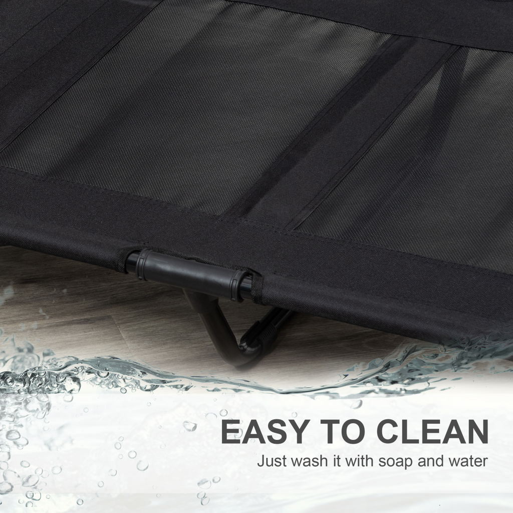 Pawffin Elevated Pet Cot — Black