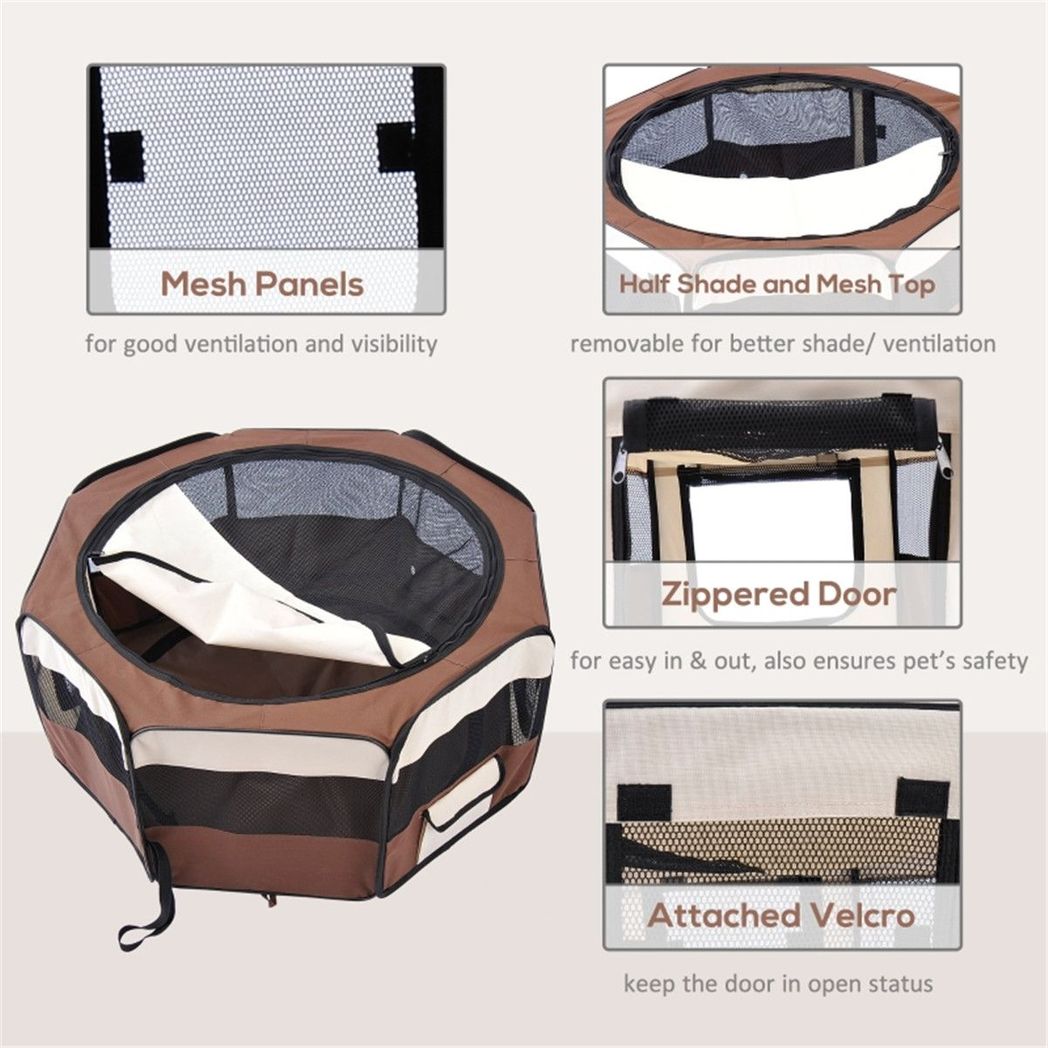 Pawffin Outdoor Pet Carrier Tent — Brown