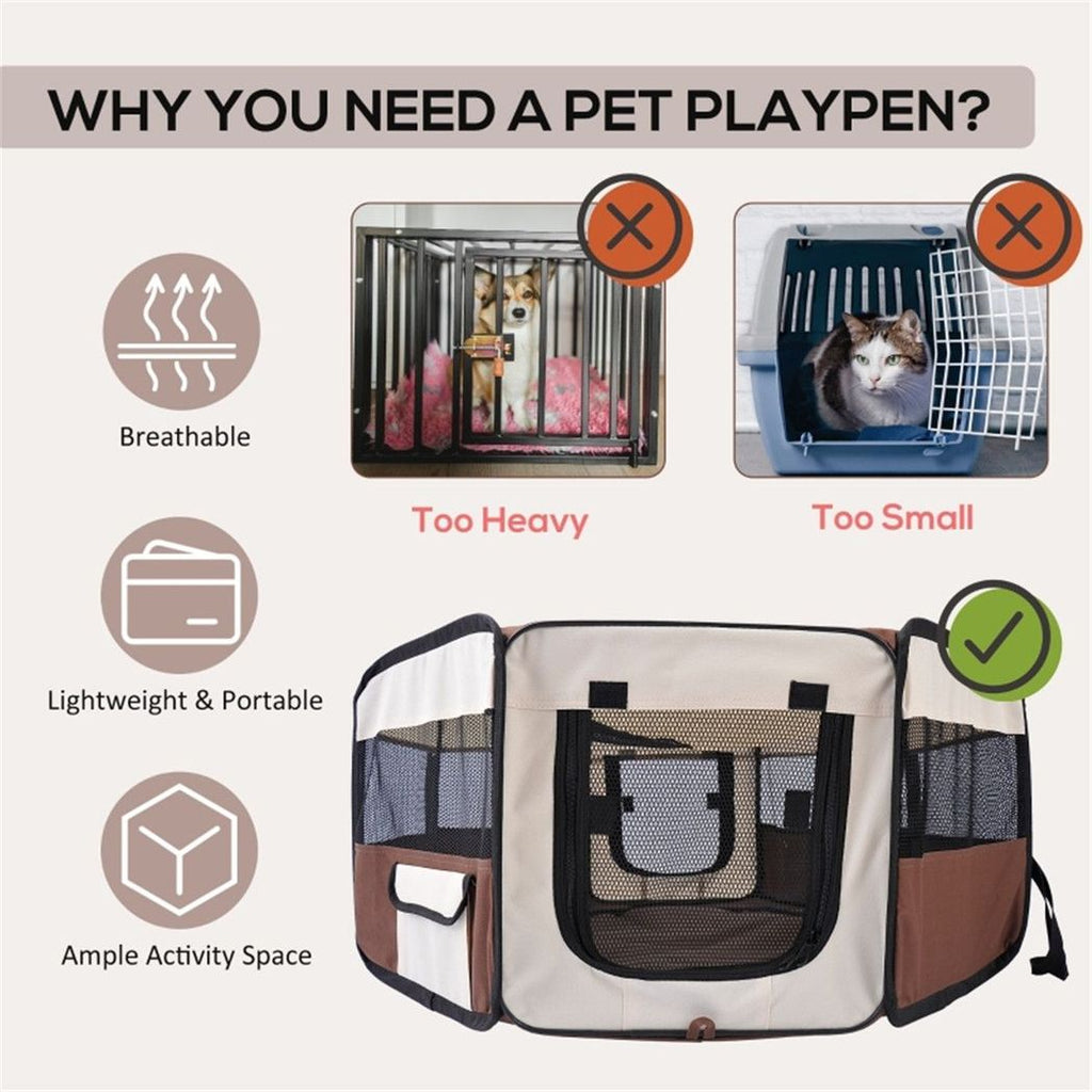 Pawffin Outdoor Pet Carrier Tent — Brown