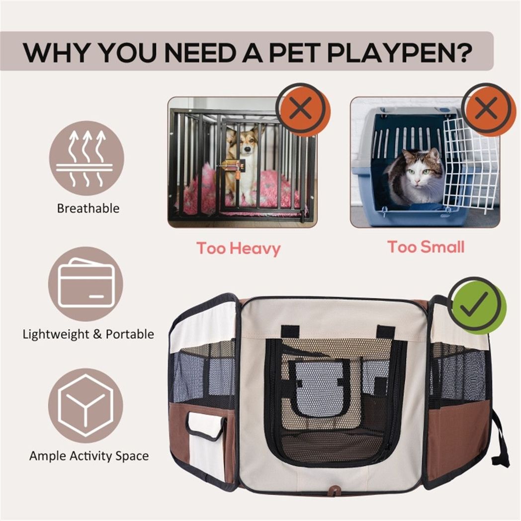 Pawffin Outdoor Pet Carrier Tent — Brown