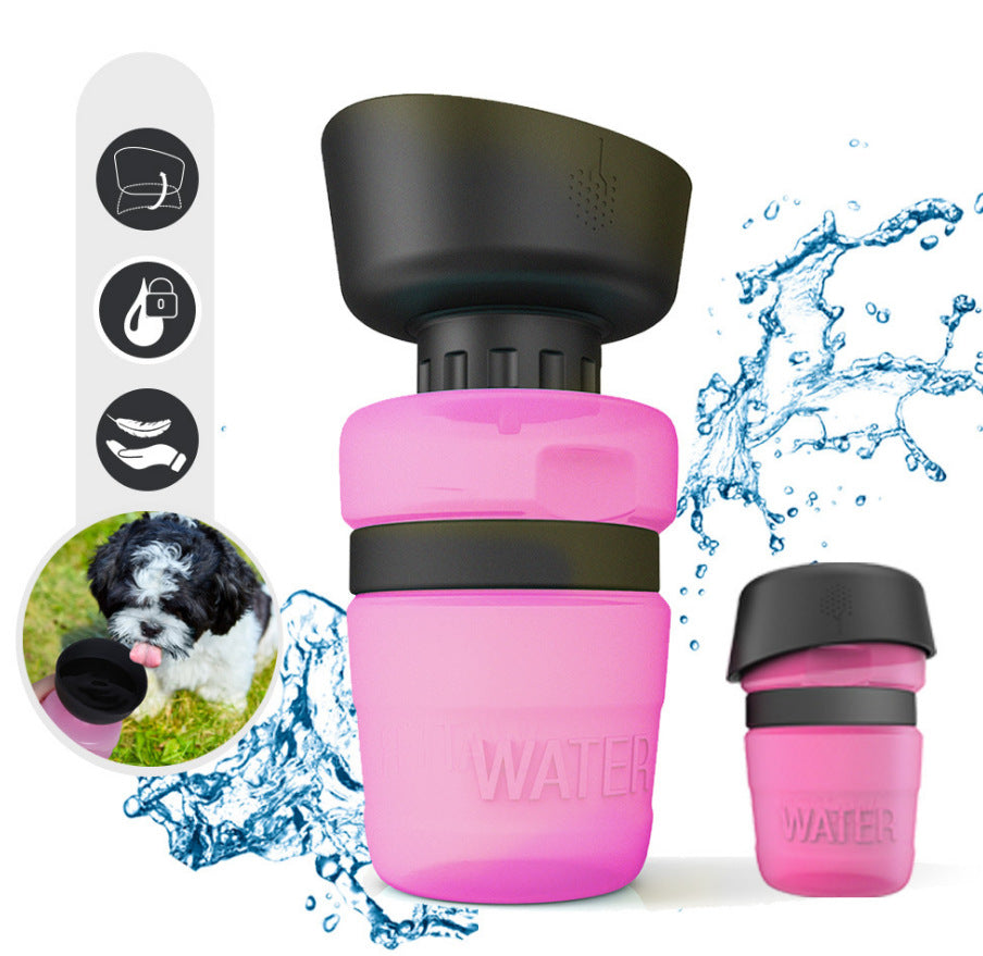 Portable Dog Water Bottle – Leak-Proof Travel Drinking Bottle for Dogs, One-Hand Operation 520ml/600ml