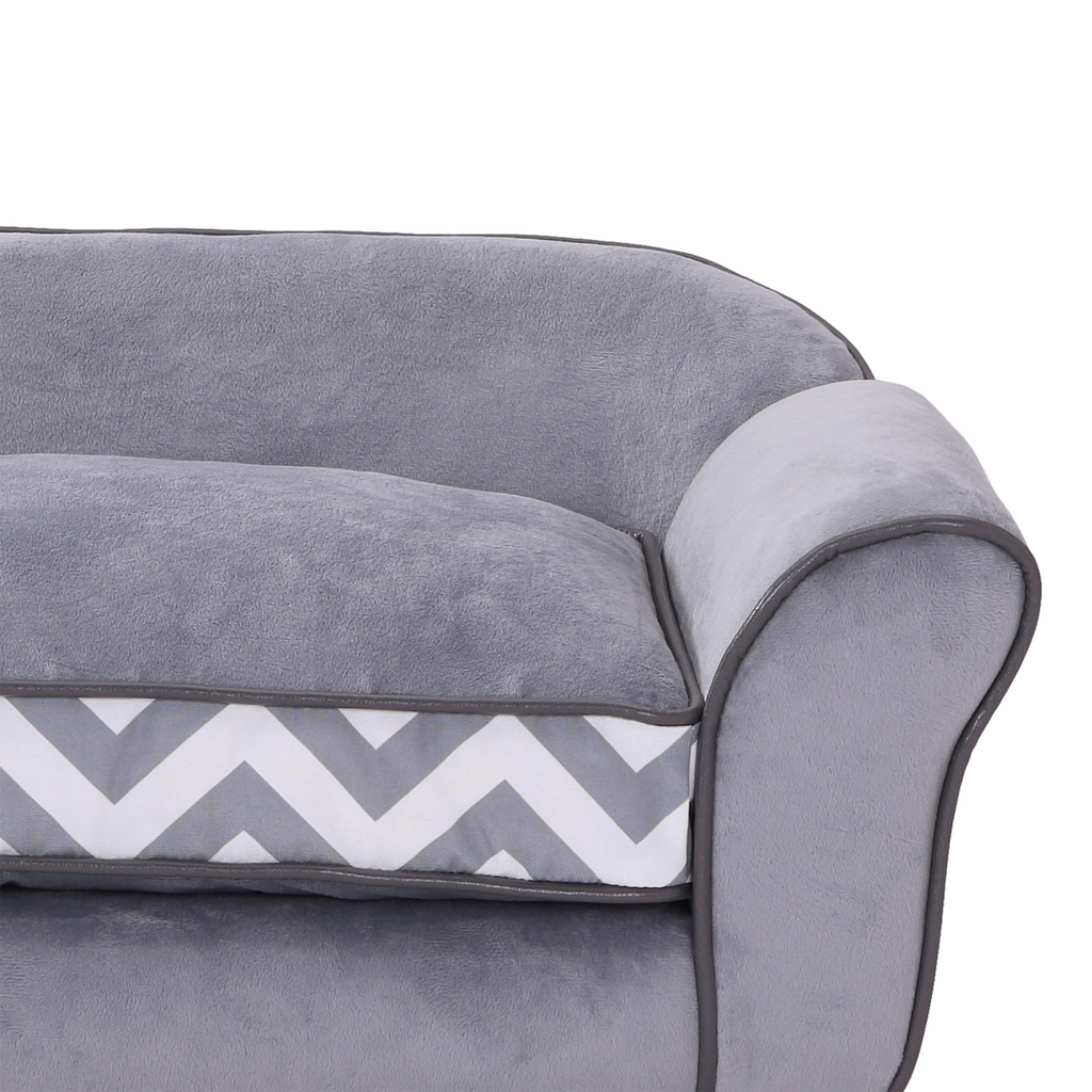 Pawffin Dog Sofa Cat Couch Bed for XS Dogs w/ Removable Sponge Cushion - Grey