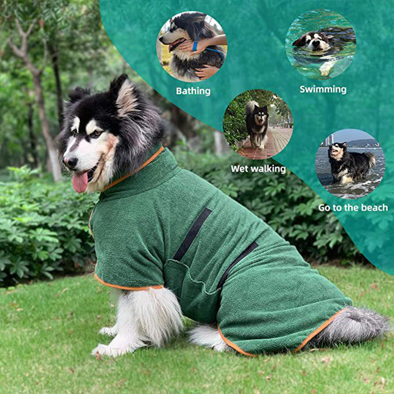 Dog Dry Robe – Microfibre Drying Coat for Dogs, Fast-Drying After-Walk Towel Bathrobe XS–XXXL