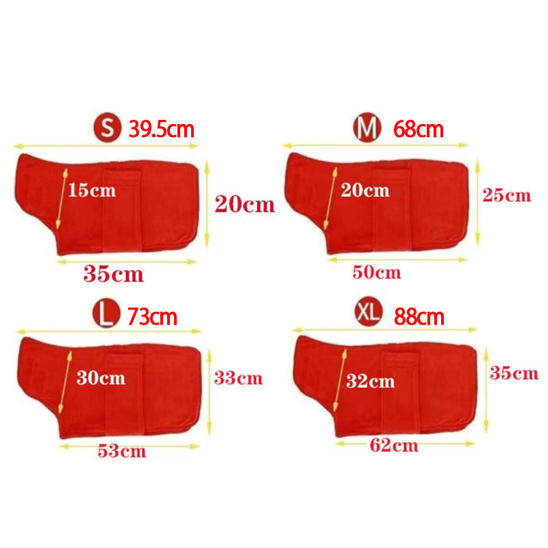 Dog Dry Robe – Microfibre Drying Coat for Dogs, Fast-Drying After-Walk Towel Bathrobe XS–XXXL