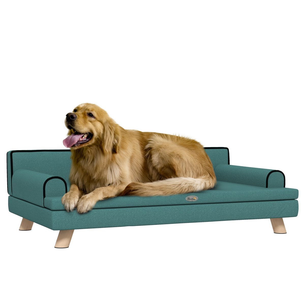 Pawffin Dog Sofa w/ Legs, Water-Resistant Fabric for Large, Medium Dogs - Green