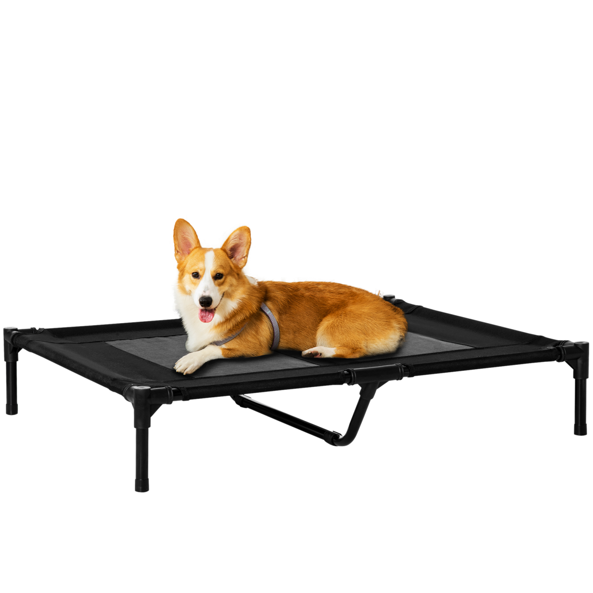 Pawffin Elevated Pet Cot — Black